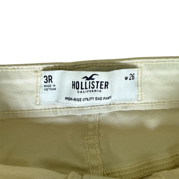 Hollister High-Rise Dad Jean Cargo Pants Ivory Women’s 3R W26 90s - Picture 5 of 5